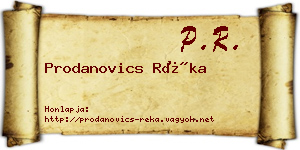 Prodanovics Réka névjegykártya