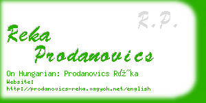 reka prodanovics business card